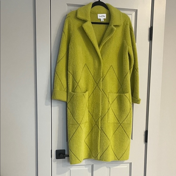 Joseph Ribkoff Jackets & Blazers - Joseph Ribkoff Lime Teddy Jacket with Geometric Design